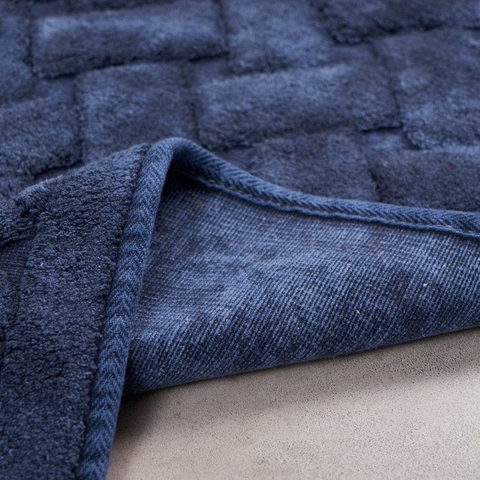 Mijölnir Juego de alfombrillas de baño de algodón Azul oscuro Mijölnir Juego de alfombrillas de baño de algodón Azul oscuro